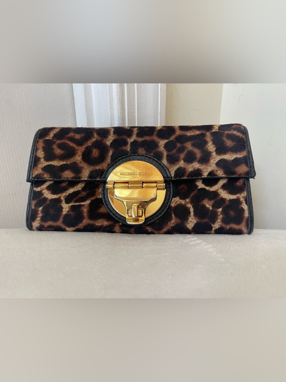 Michael Kors  Leopard-Print Calf Hair Wallet
